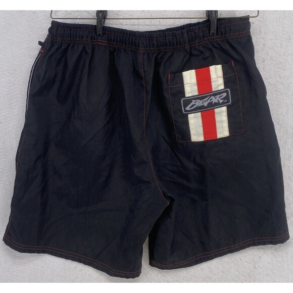 Bear Surf Mens 34" Board Nylon Swimming Trunks Red Black Drawstring 1990's Wave - Picture 4 of 10